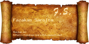 Fazakas Sarolta névjegykártya